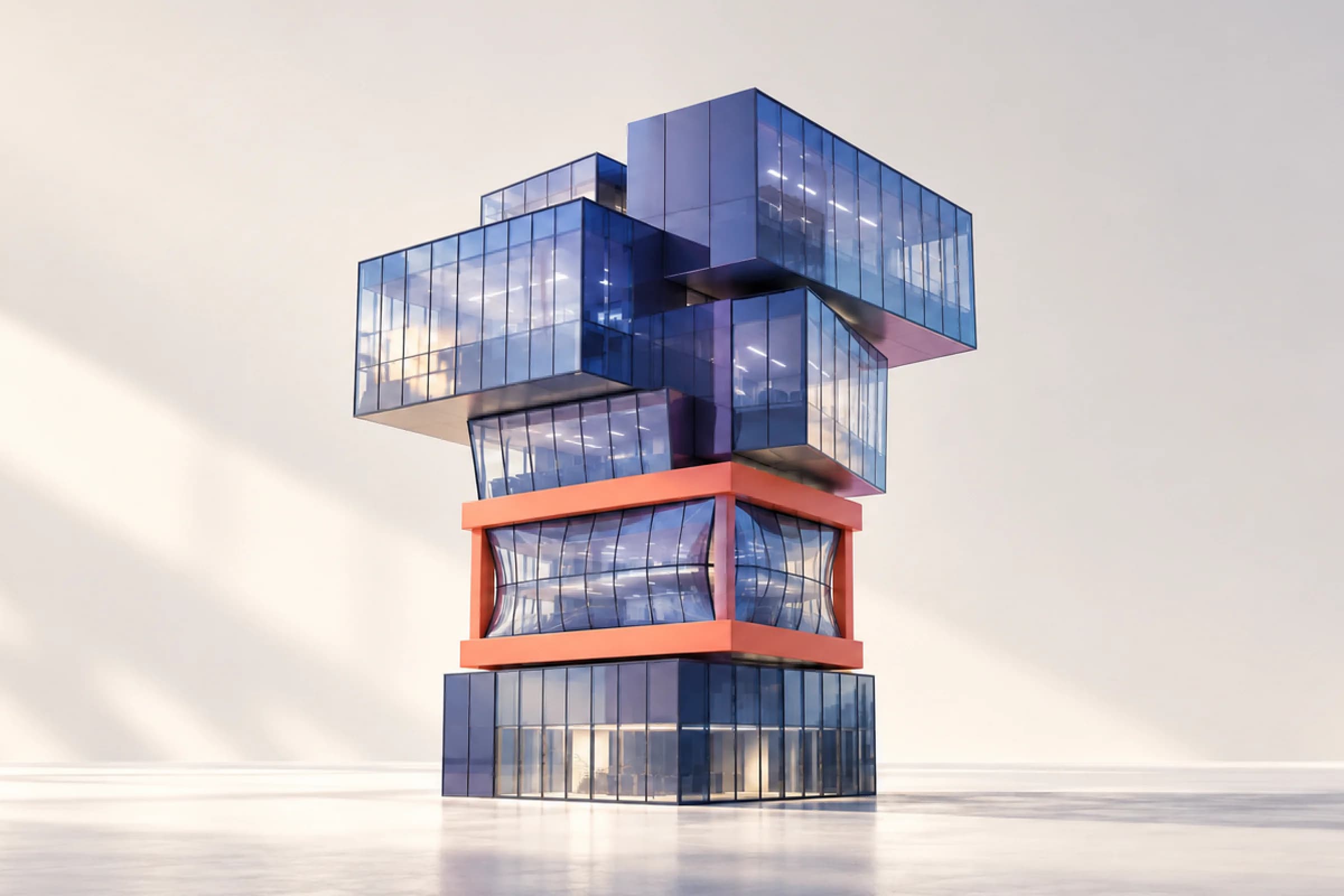 illustration of a stack of offices